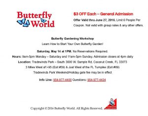 Discount Coupon – Butterfly World 2